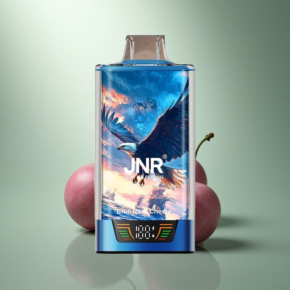 JNR Falcon Pro 28000 Blauwe Framboos Kers met Dual Mesh Coil en Smart Display JNR Falcon Pro 28000 Blauwe Framboos Kers met Dual Mesh Coil en Smart Display